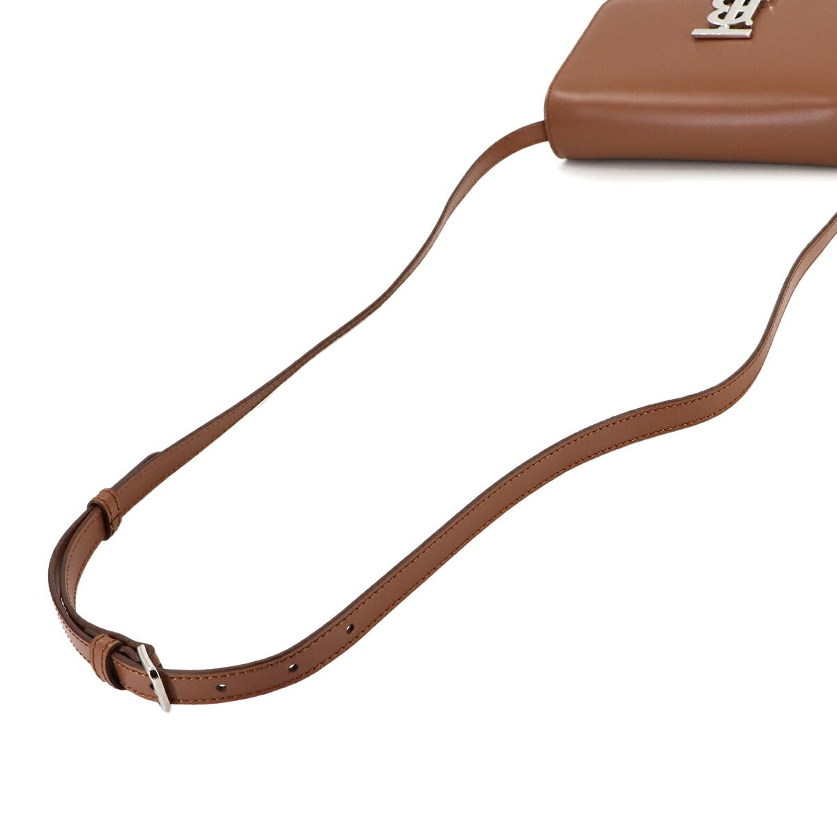 Small TB Shoulder Bag Leather Brown Purse