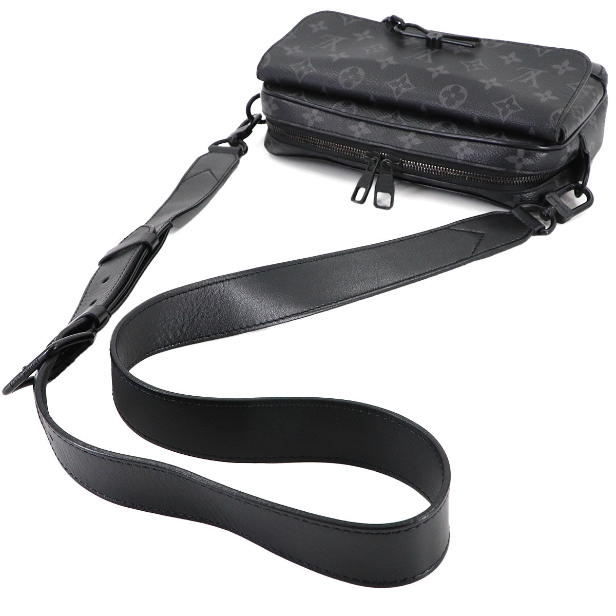 Monogram Eclipse Steamer Shoulder Bag Black M46795