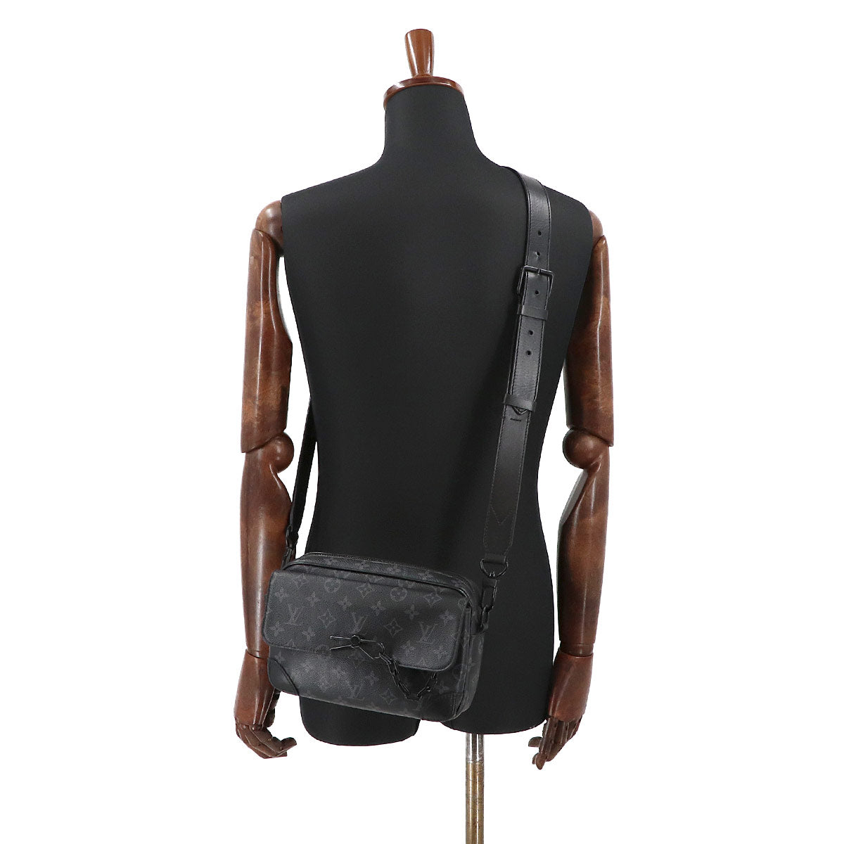 Monogram Eclipse Steamer Shoulder Bag Black M46795