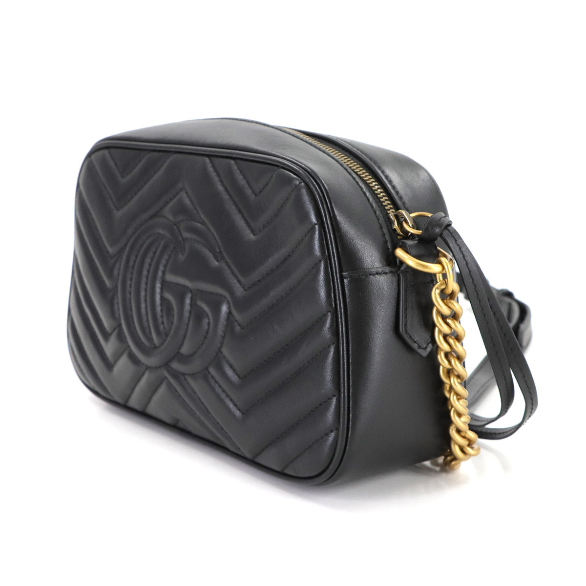 GG Marmont Chain Shoulder Bag Leather Black 447632 Purse