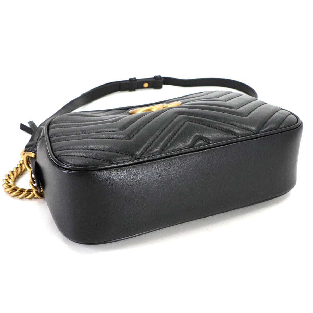 GG Marmont Chain Shoulder Bag Leather Black 447632 Purse