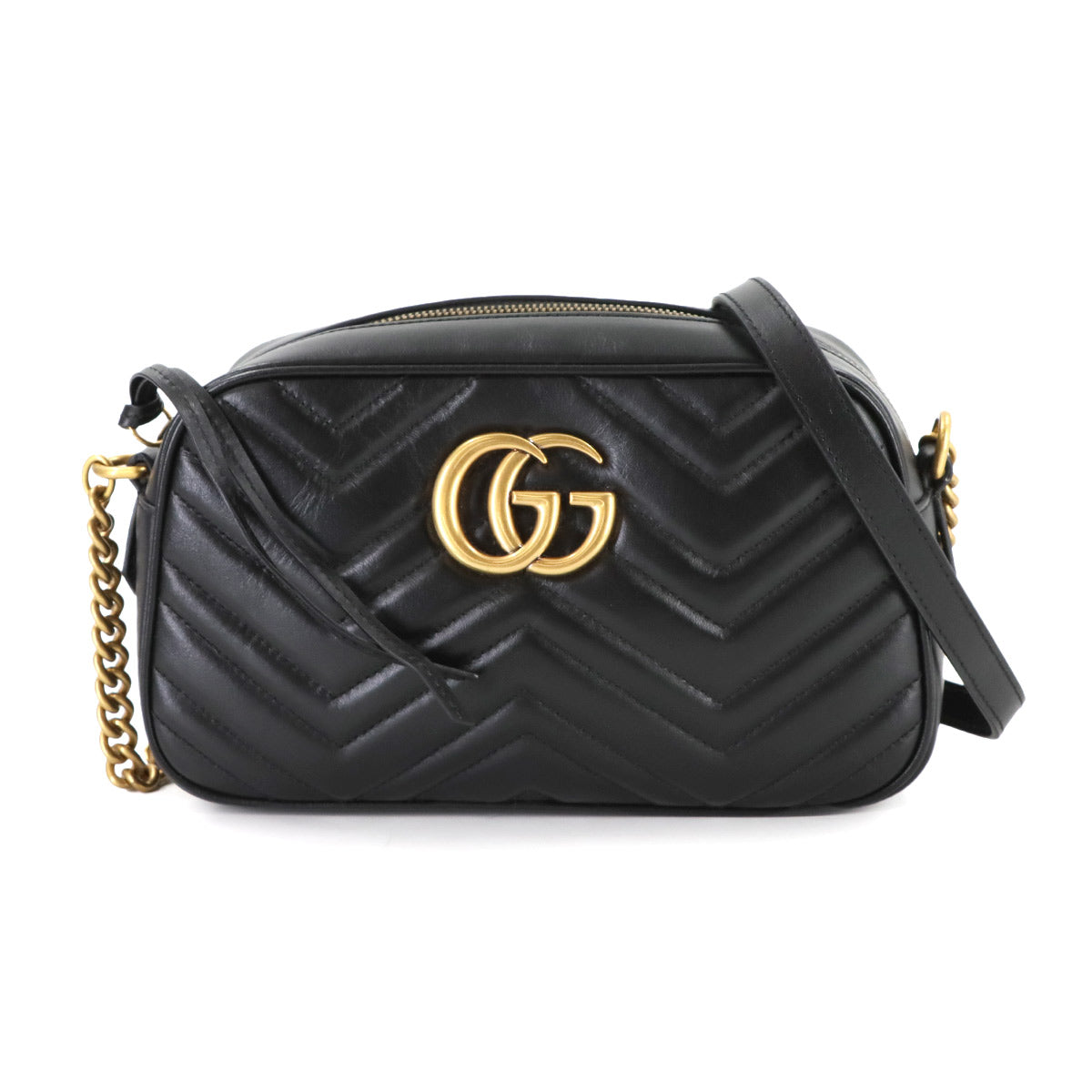 GG Marmont Chain Shoulder Bag Leather Black 447632 Purse