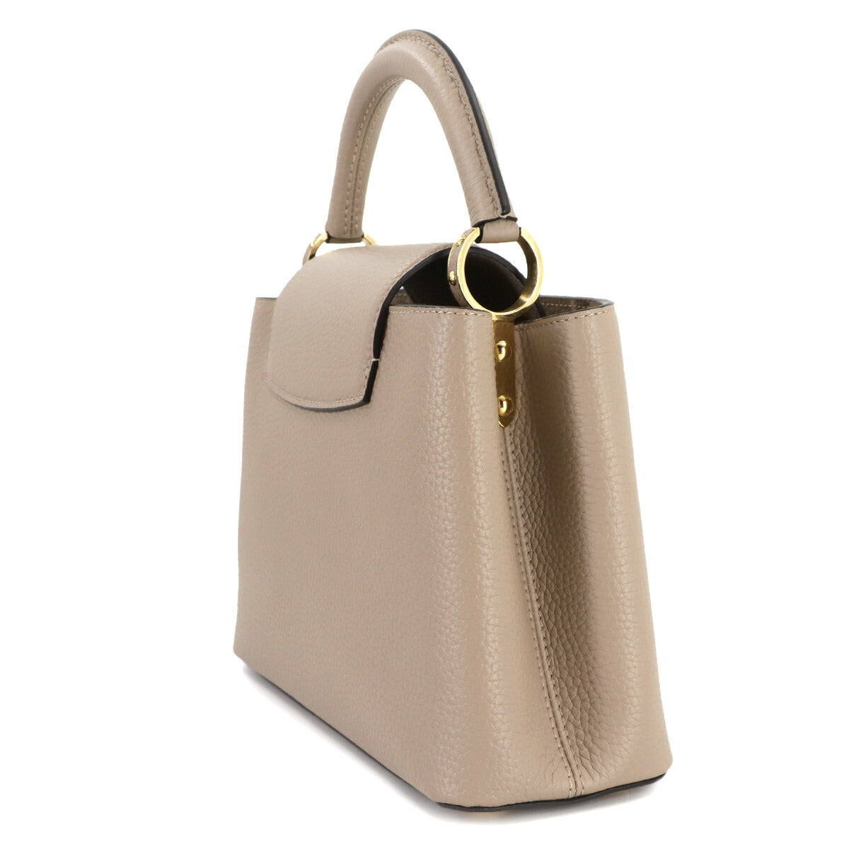 Capucines BB Hand Shoulder Bag Taurillon Leather Galet