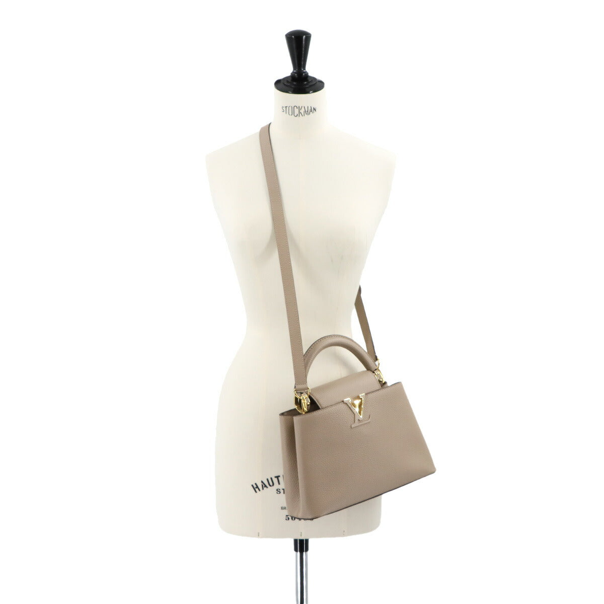 Capucines BB Hand Shoulder Bag Taurillon Leather Galet