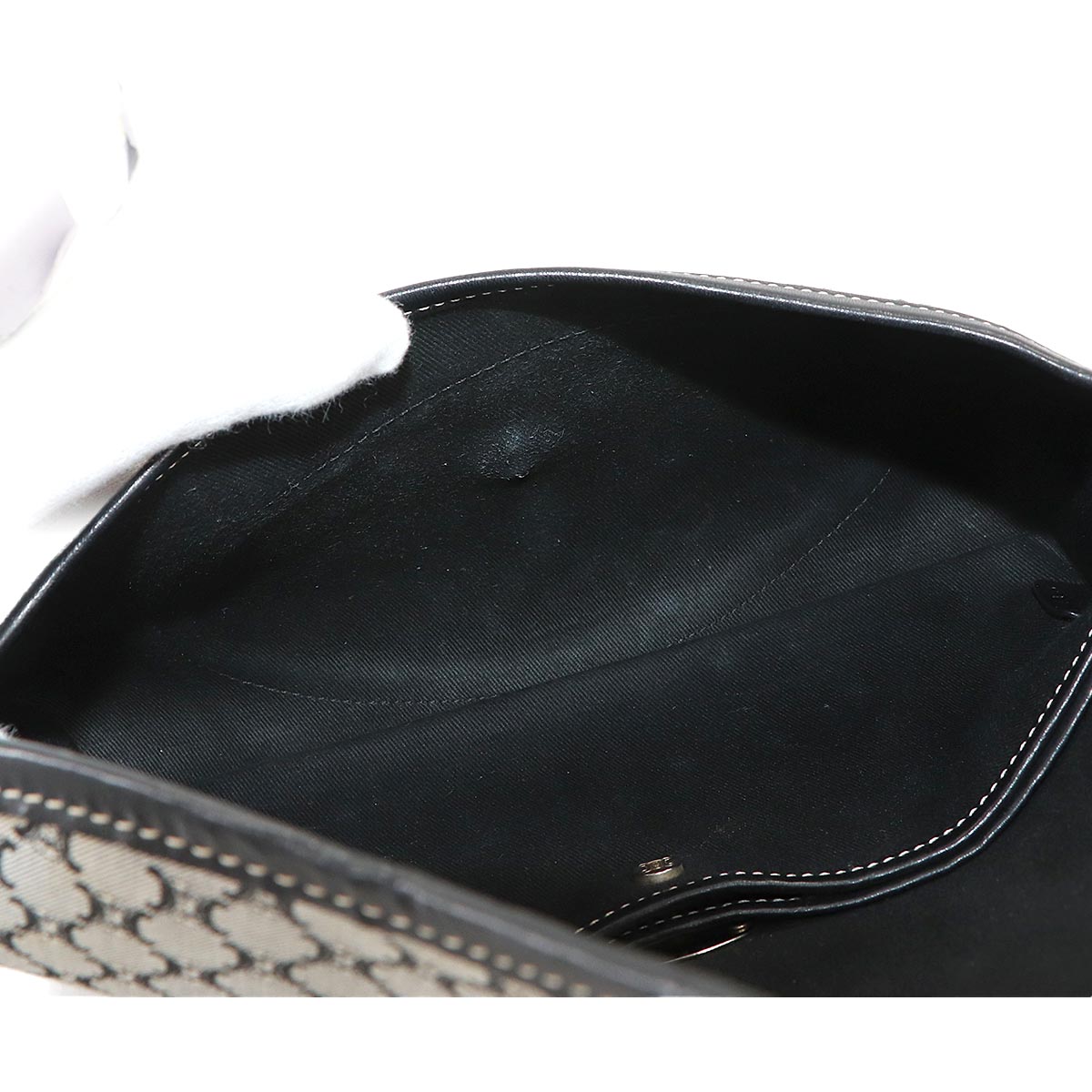 Macadam Shoulder Bag Canvas Leather Gray Black Vintage