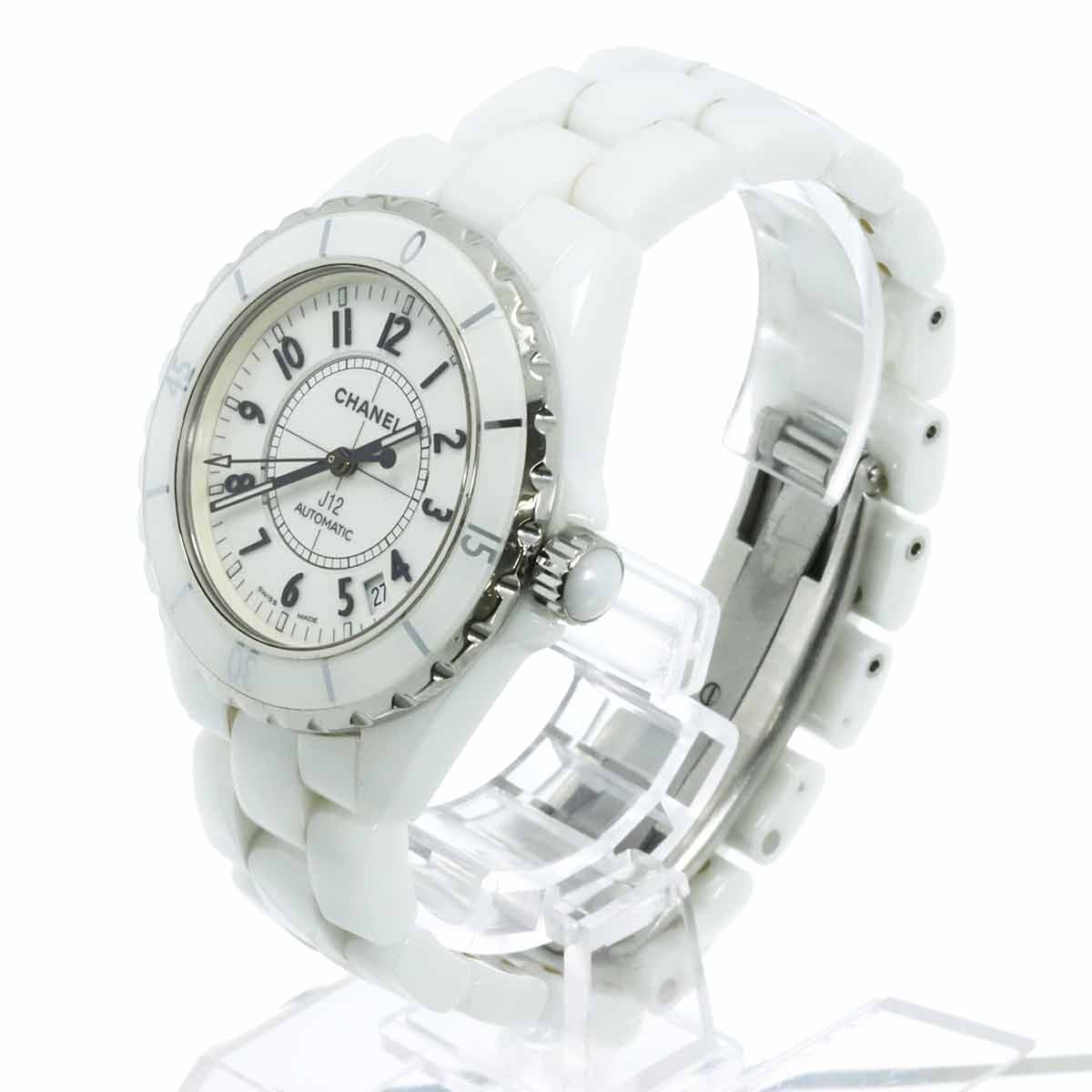 J12 H0970 Ceramic Date Automatic White Dial Mens Watch