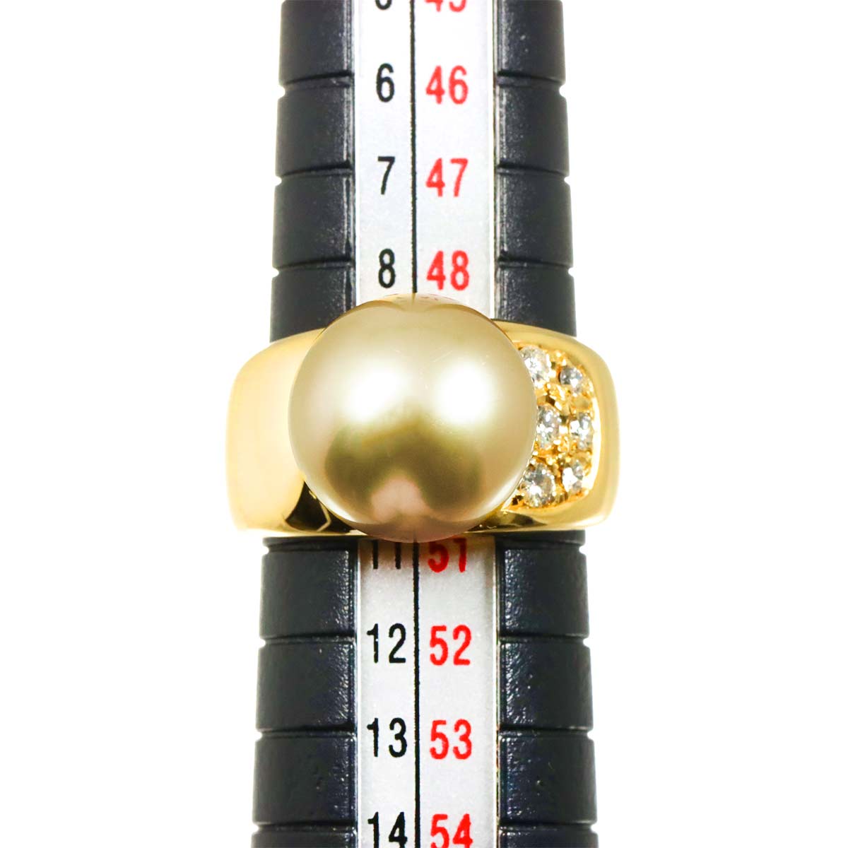 South Sea pearl 12.0mm Diamond 0.18ct Ring 18K YG 750 4.75-5(US)