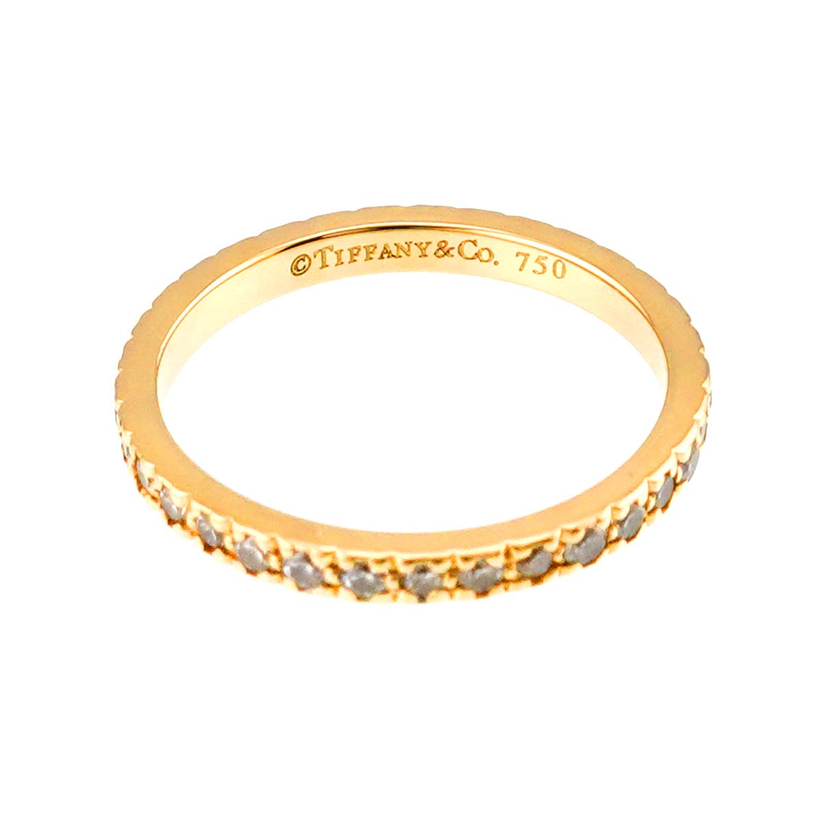 Full Diamond Ring 18K YG 750 Size4.5(US)