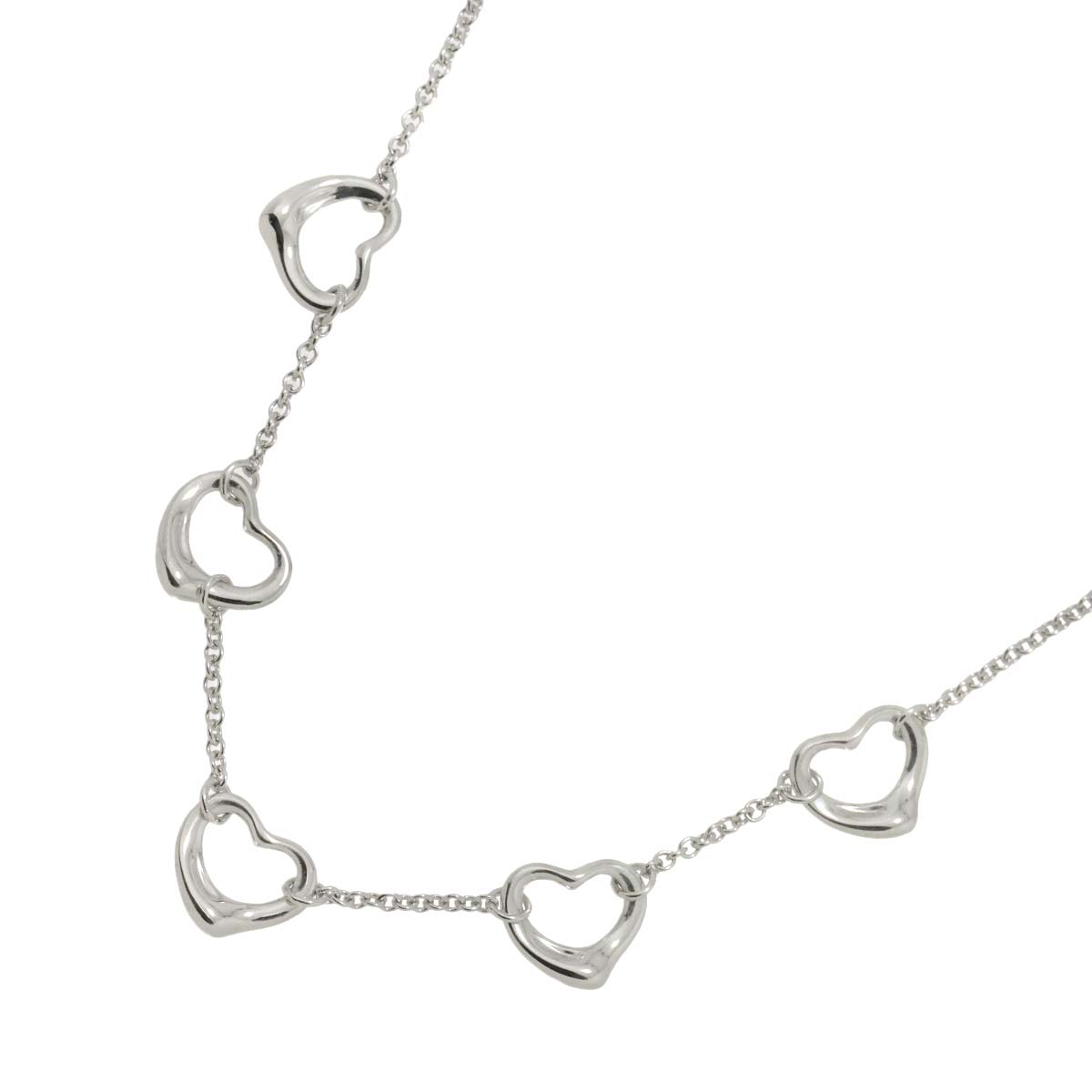 Open Heart 5Motif Necklace Silver 925