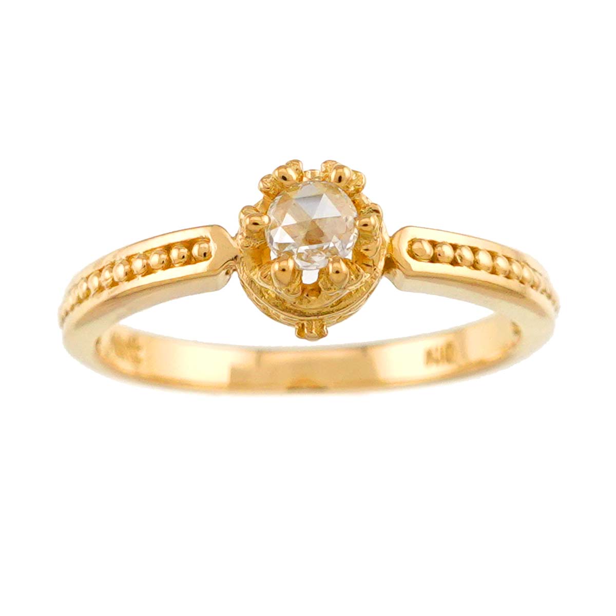 Diamond Ring 18K Yellow Gold 750 Size5-5.25(US)