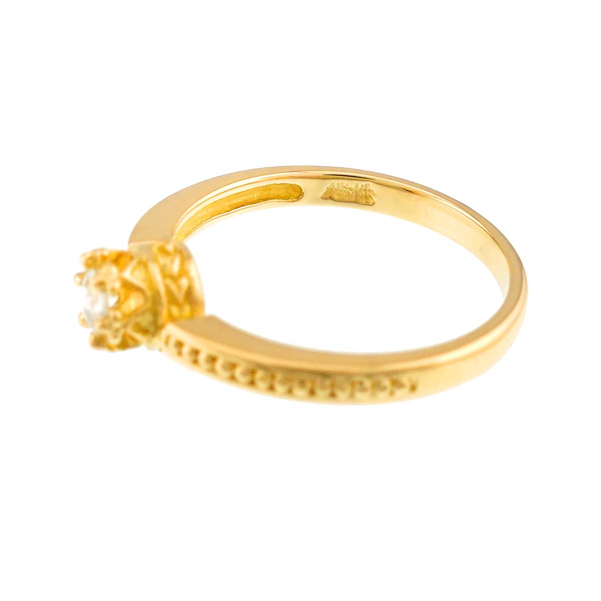 Diamond Ring 18K Yellow Gold 750 Size5-5.25(US)