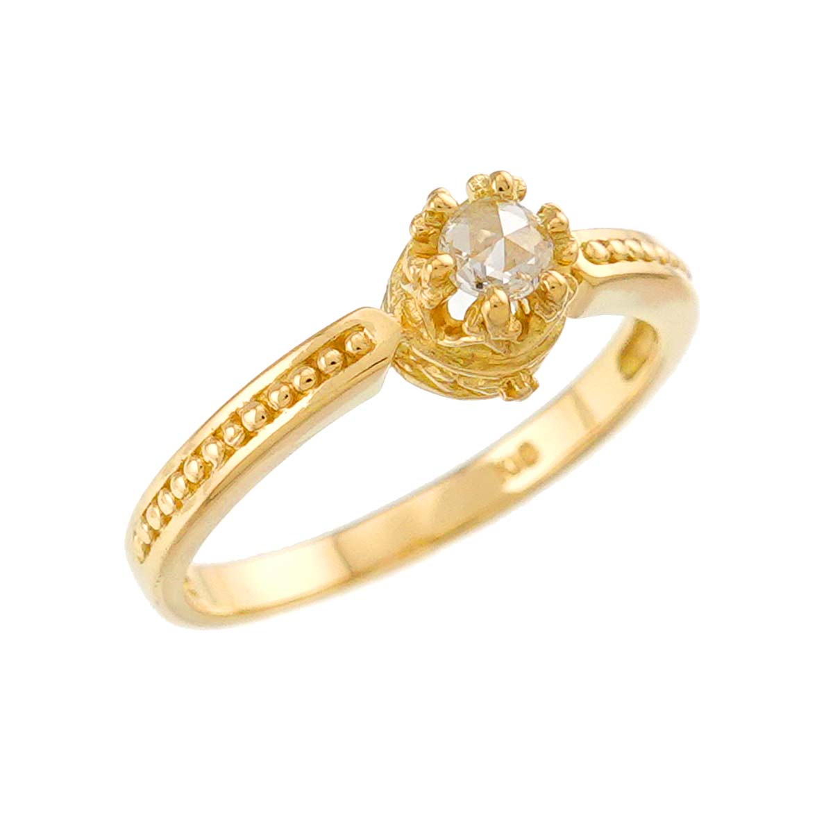 Diamond Ring 18K Yellow Gold 750 Size5-5.25(US)