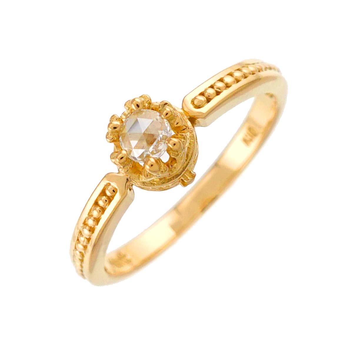 Diamond Ring 18K Yellow Gold 750 Size5-5.25(US)