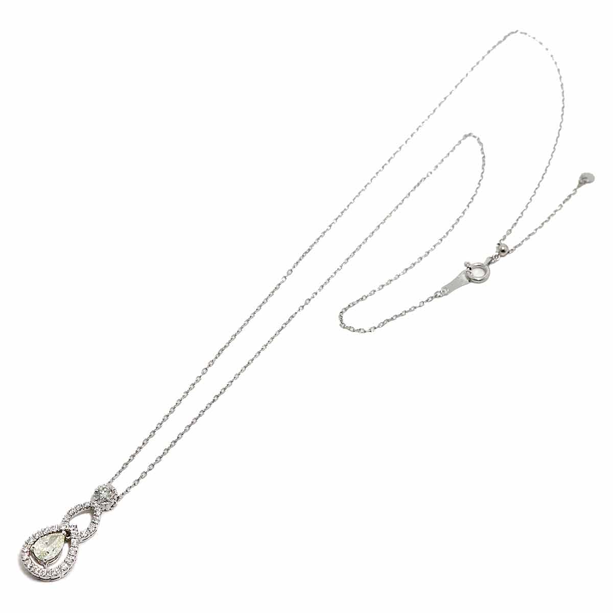 Diamond 0.523ct/0.37ct Necklace 18K White Gold 750