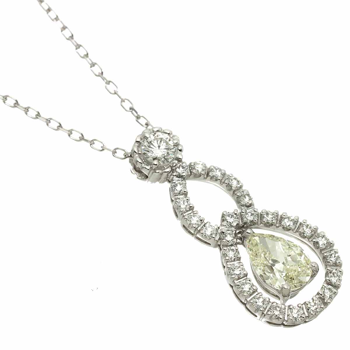 Diamond 0.523ct/0.37ct Necklace 18K White Gold 750