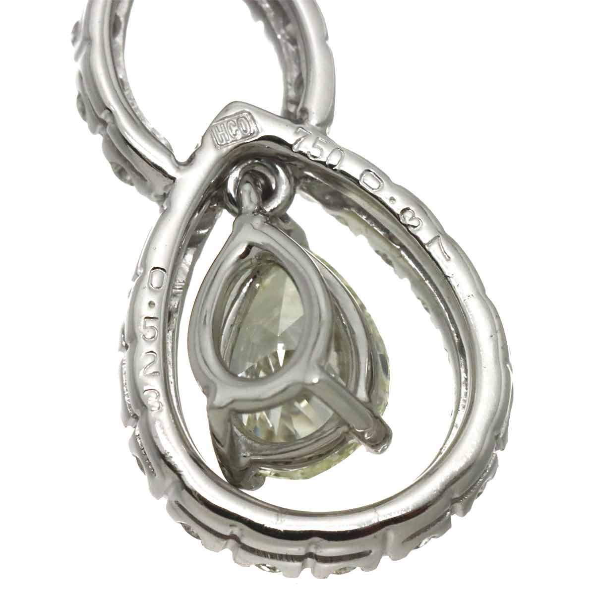Diamond 0.523ct/0.37ct Necklace 18K White Gold 750