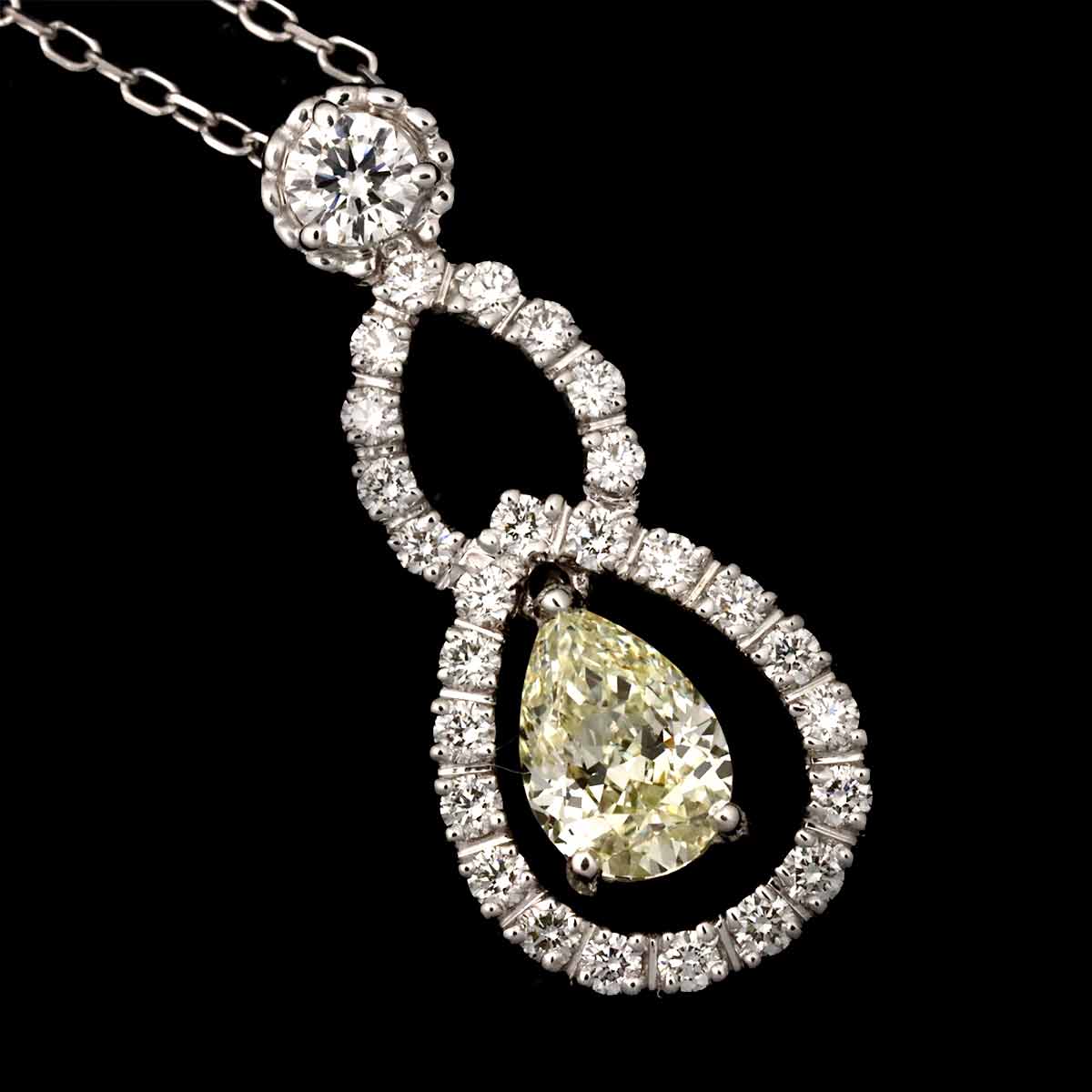 Diamond 0.523ct/0.37ct Necklace 18K White Gold 750