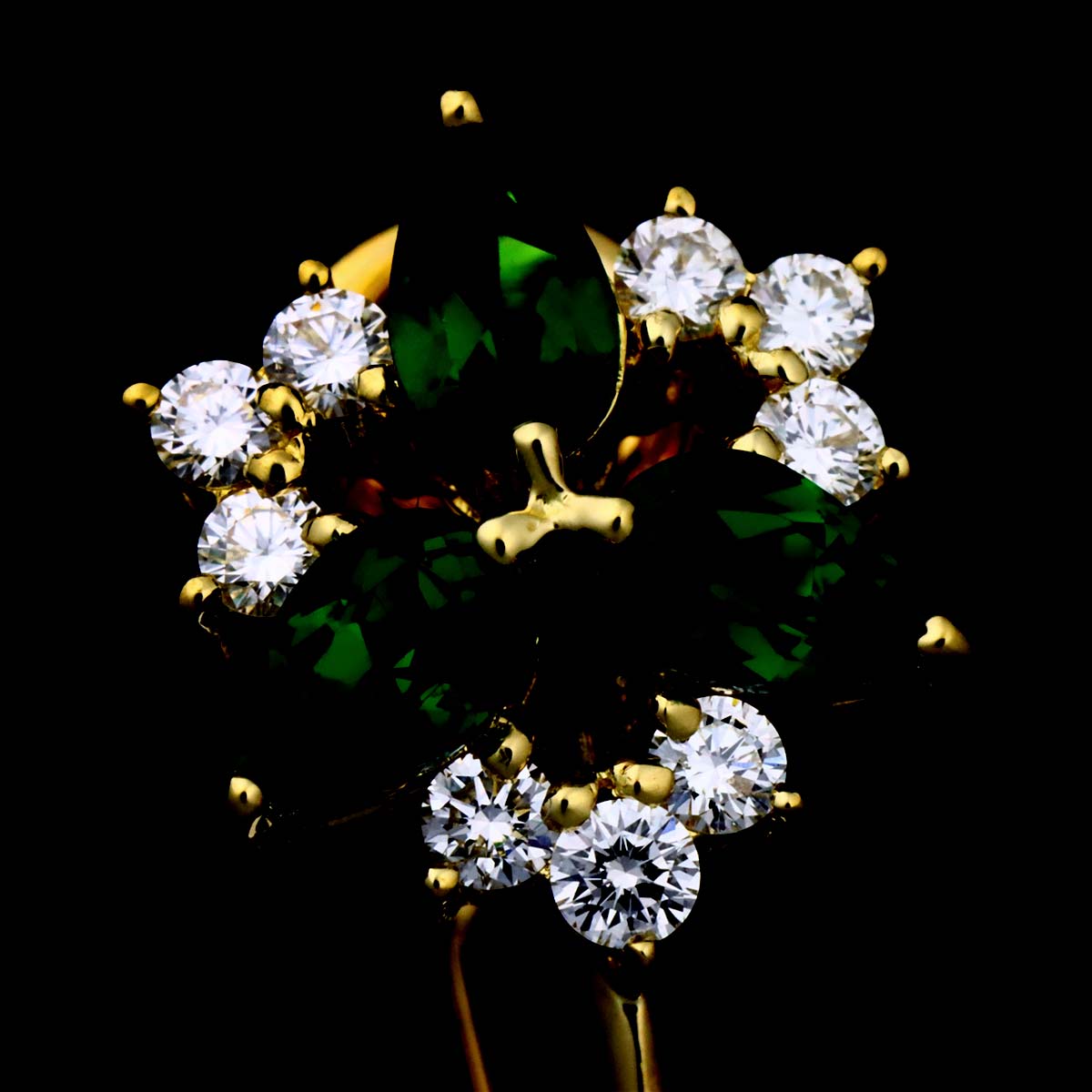 Garnet 1.40ct Diamond 0.41ct Earrings Clip on 18K YG 750