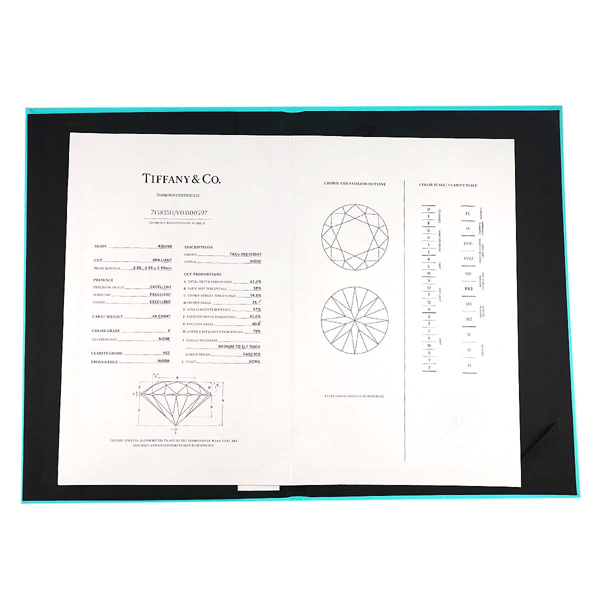 Harmony Diamond 0.44ct F/VS2/3EX Ring Pt Size5.25-5.5(US)