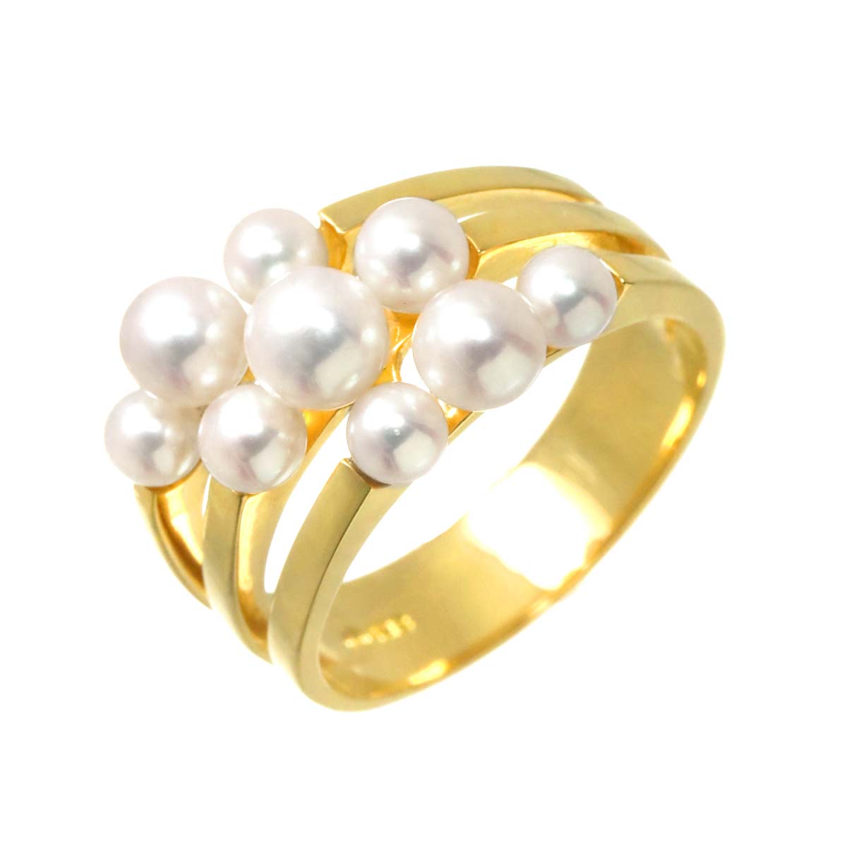 Baby Pearl 5.0-3.4mm Ring 18K YG 750 7.25(US)