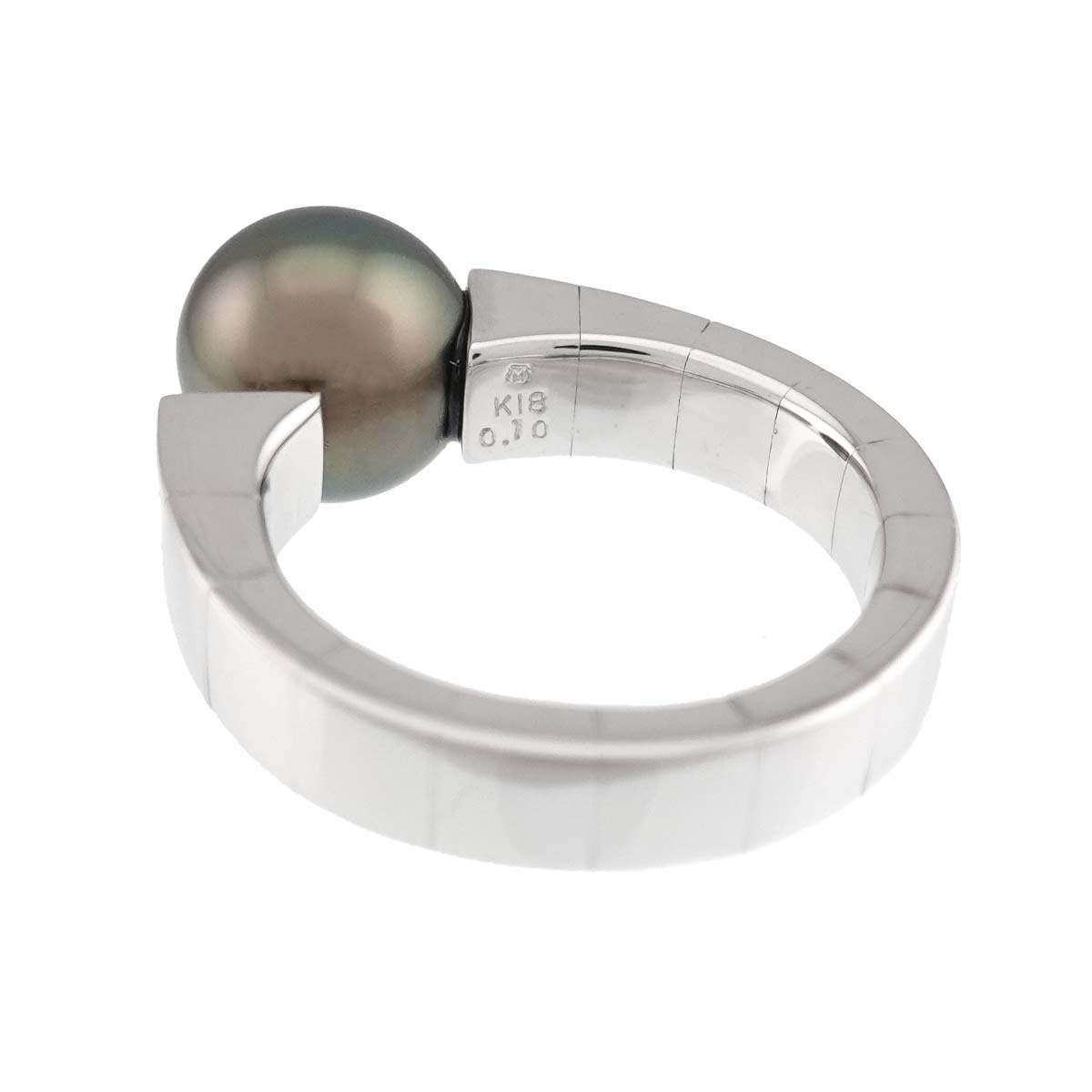 South Sea pearl 9.0mm Diamond 0.10ct Ring 18K WG 5.5-5.75(US)