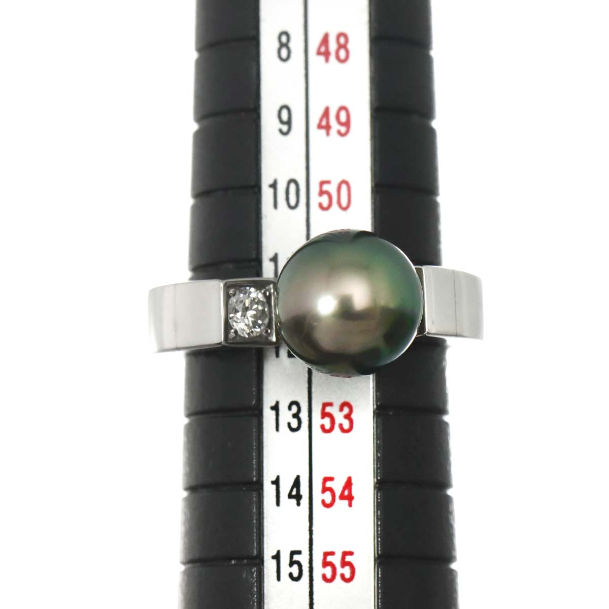 South Sea pearl 9.0mm Diamond 0.10ct Ring 18K WG 5.5-5.75(US)