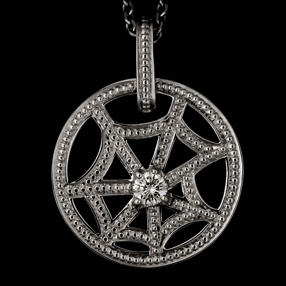 Attrapmore spider web Diamond Necklace 18K WG White Gold 750