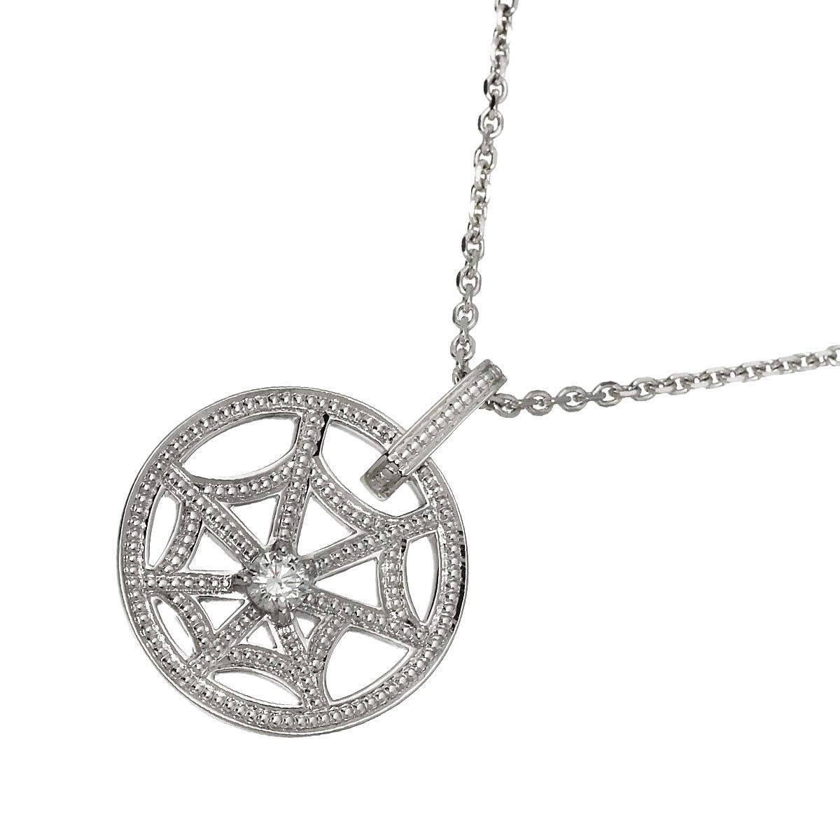 Attrapmore spider web Diamond Necklace 18K WG White Gold 750