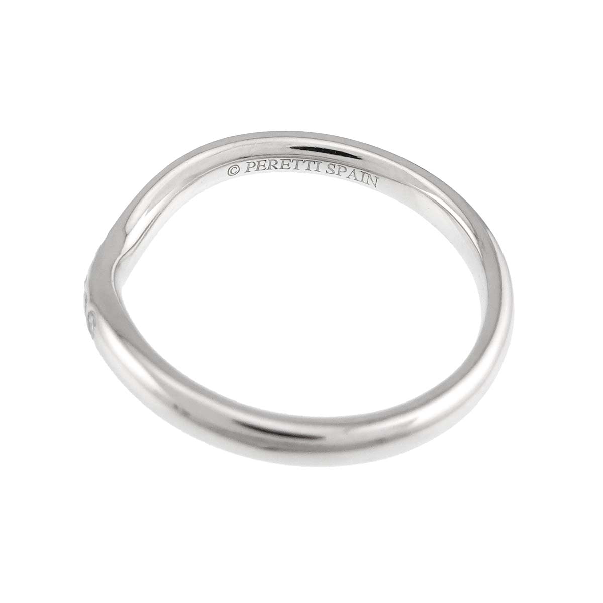 Curved Band Diamond Ring Platinum size4.5(US)