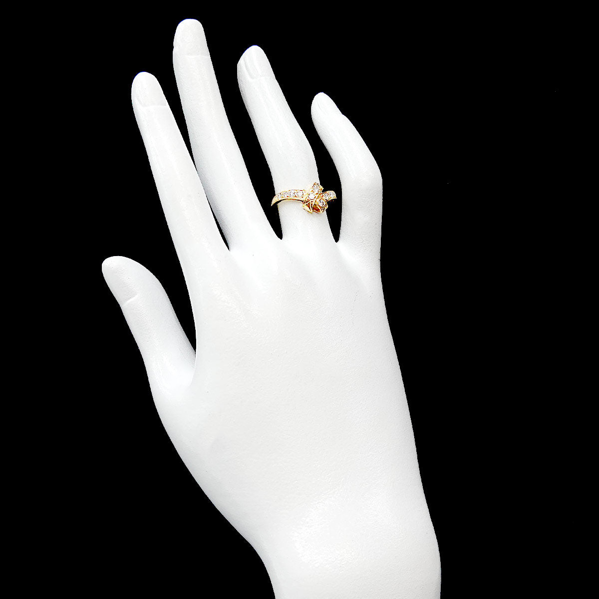 Diamond Ring 18K YG 750 size6-6.25(US)