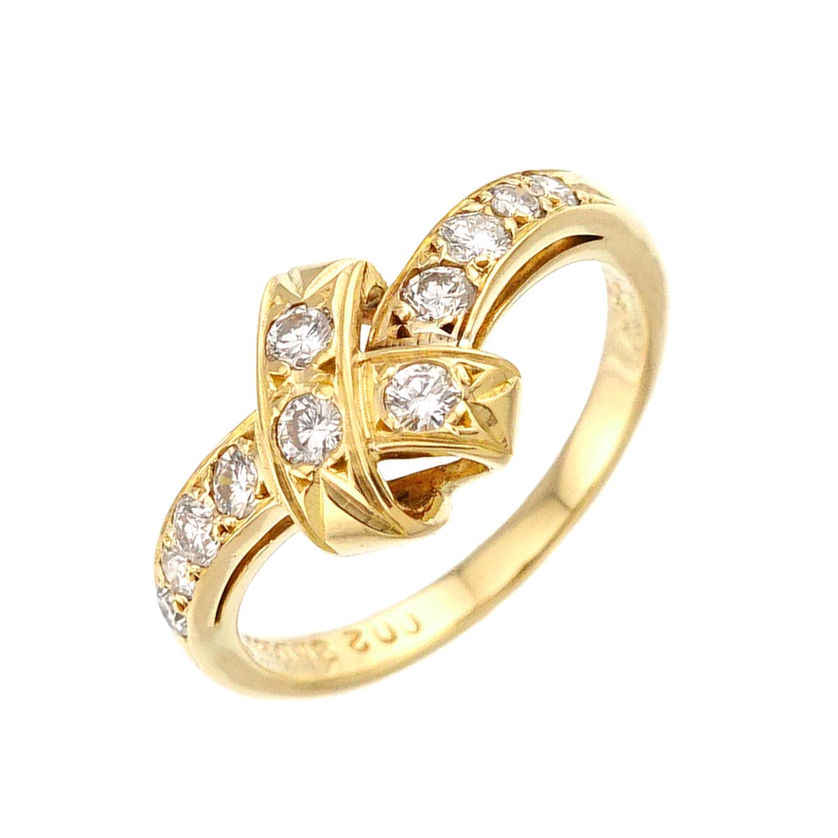 Diamond Ring 18K YG 750 size6-6.25(US)