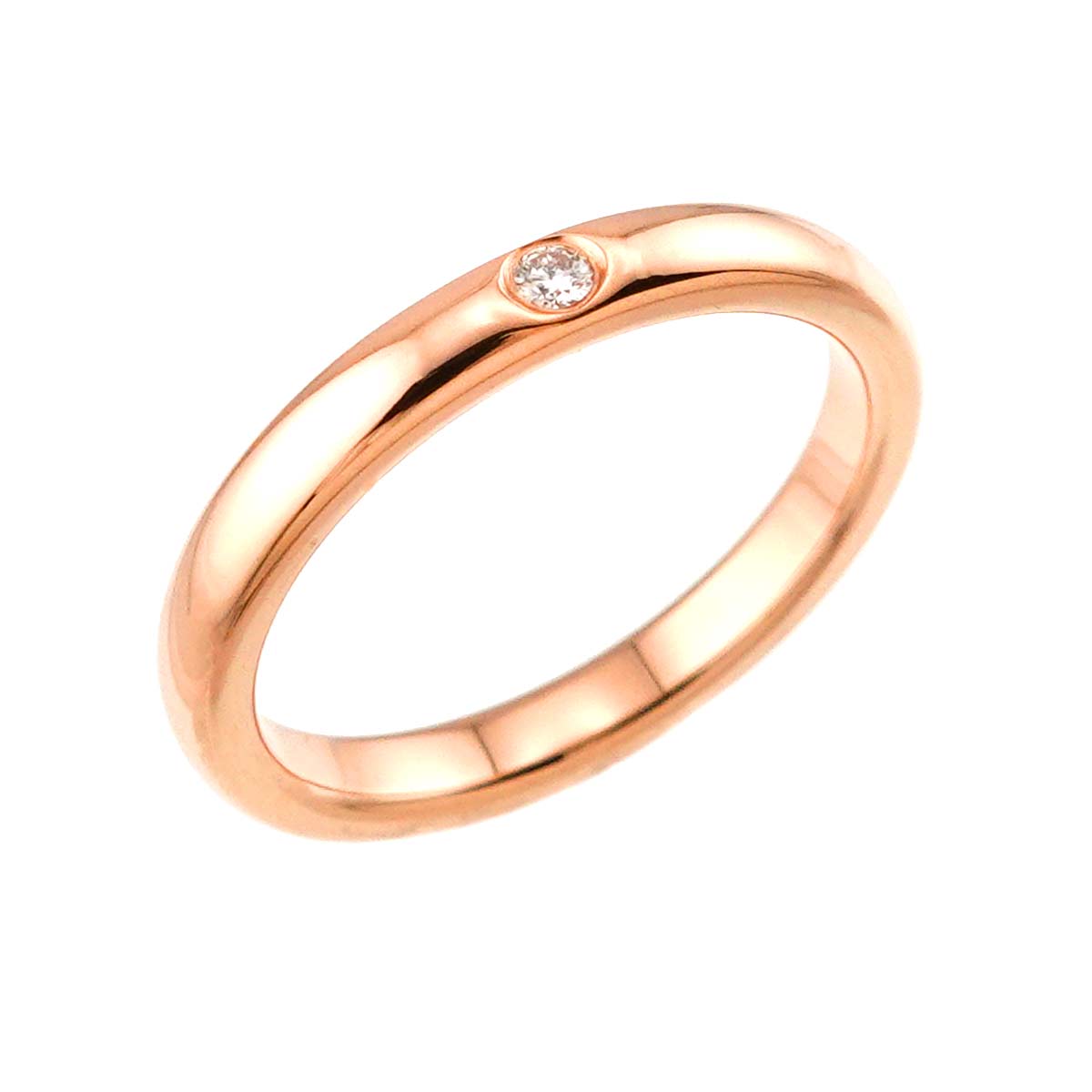 Stacking Diamond 1P Ring 18K Pink Gold 750 Size4.75-5(US)