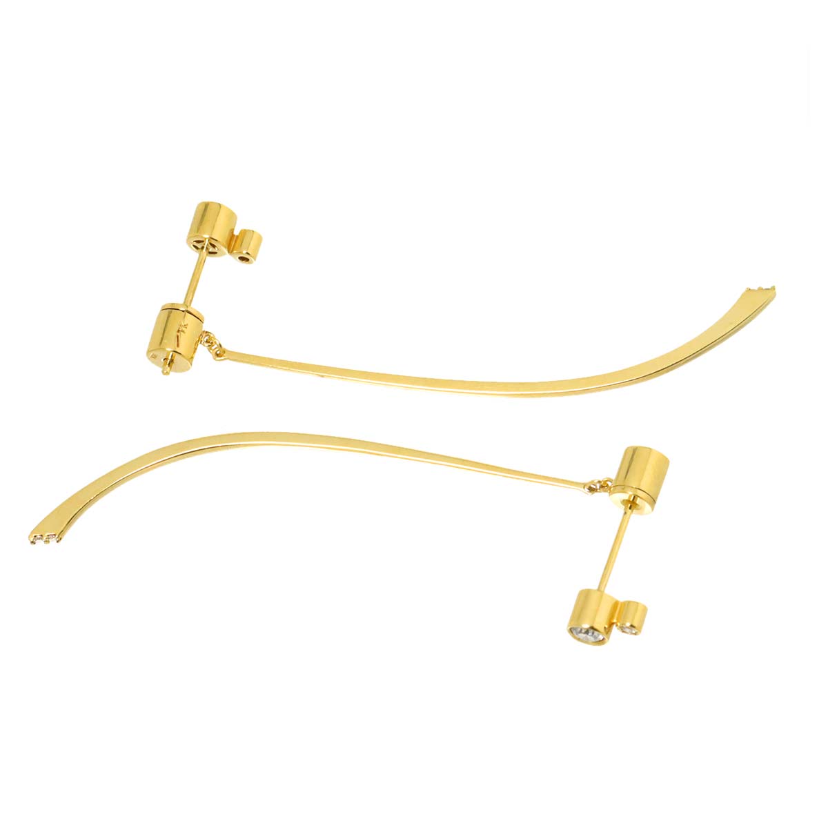 Diamond 0.17ct Earrings Pierced 18K YG 750