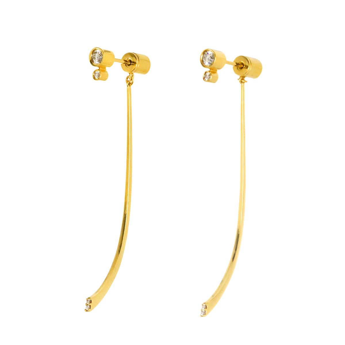 Diamond 0.17ct Earrings Pierced 18K YG 750