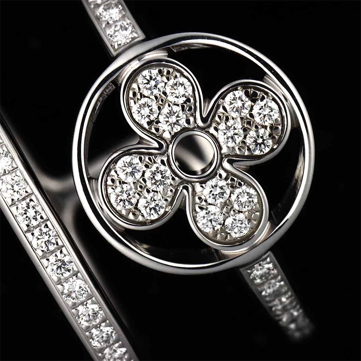 Blossom Diamond Ring 18K WG 750 size48 4.5(US)