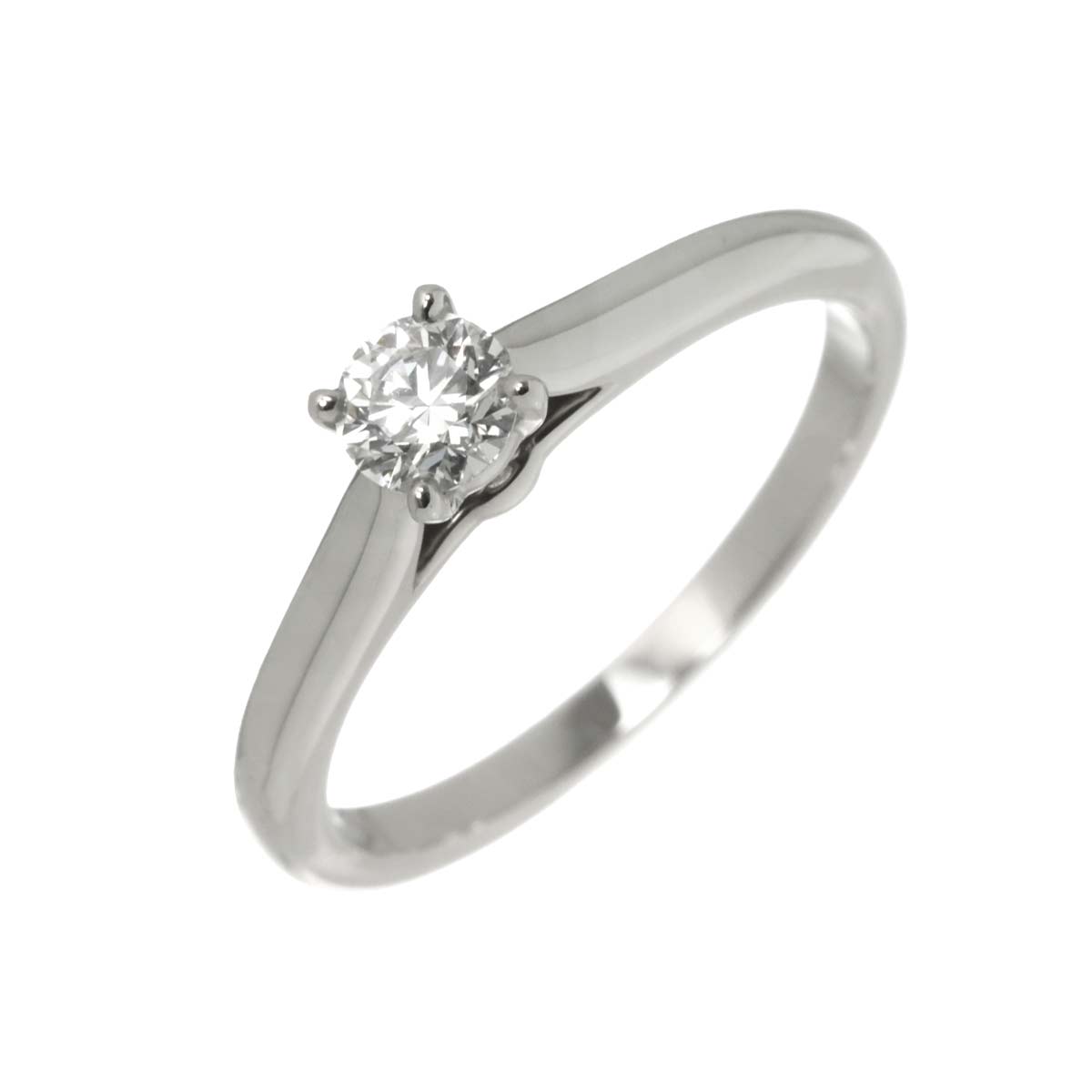 Solitaire Diamond 0.25ct D/VS2/EX Ring Pt Size50 5.25(US)