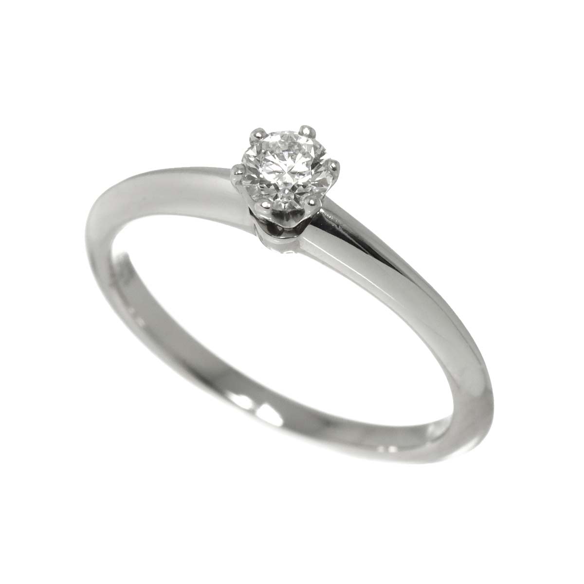 Diamond 0.25ct H/VVS2/3EX Ring Pt Platinum Size6(US)