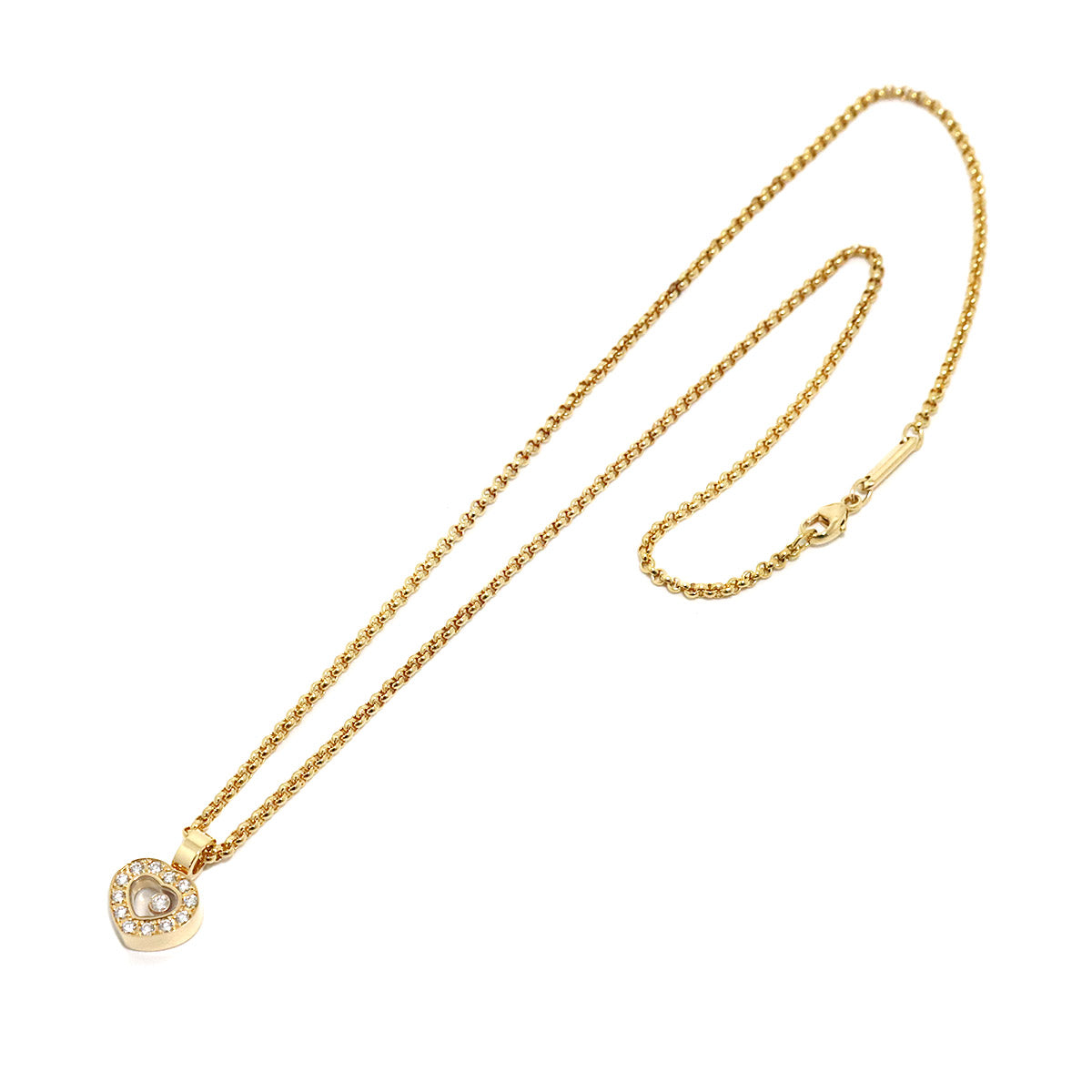 Happy Diamond Heart Necklace 18K Yellow Gold 750