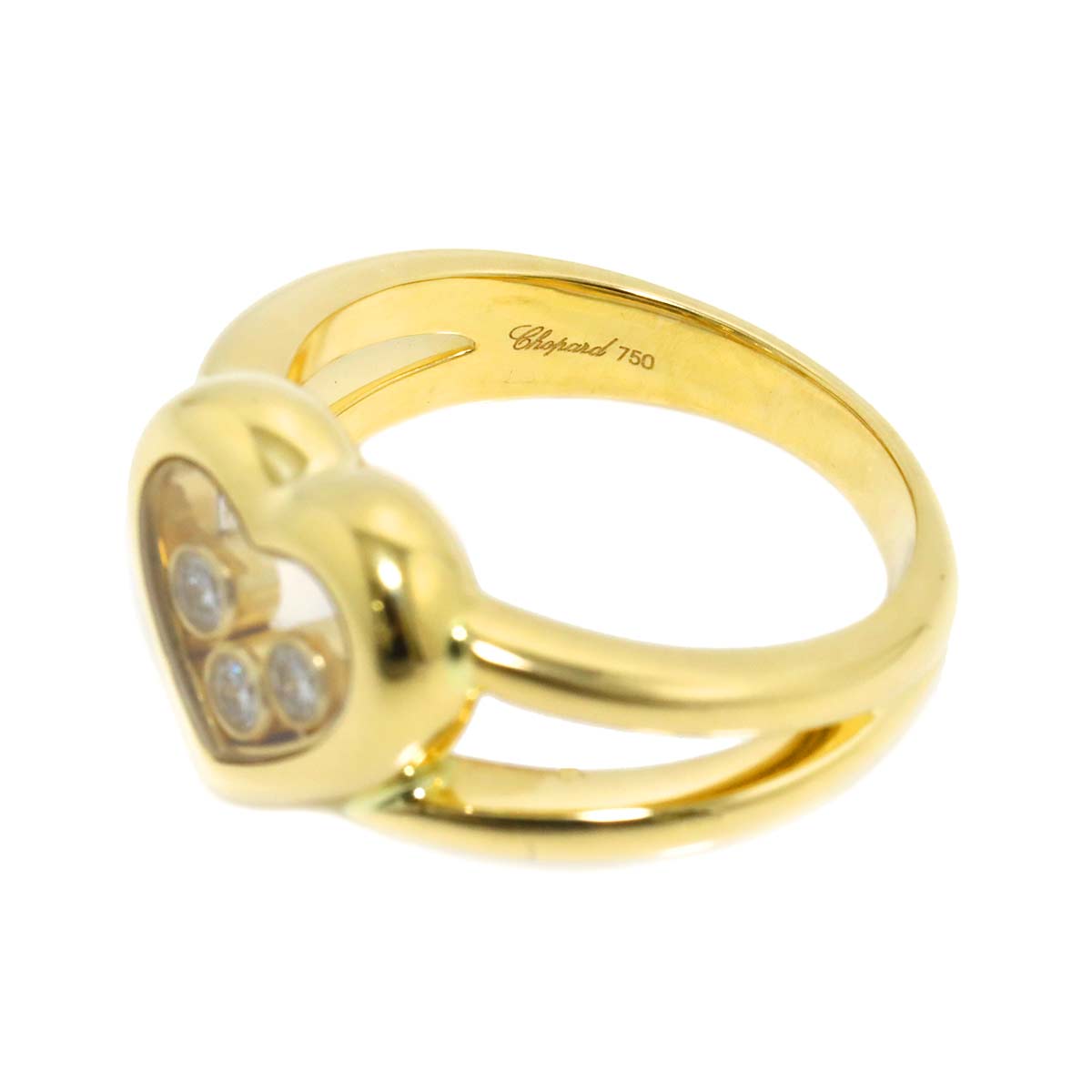 Happy Diamond Heart Ring 18K YG 750 Size4.75-5(US)