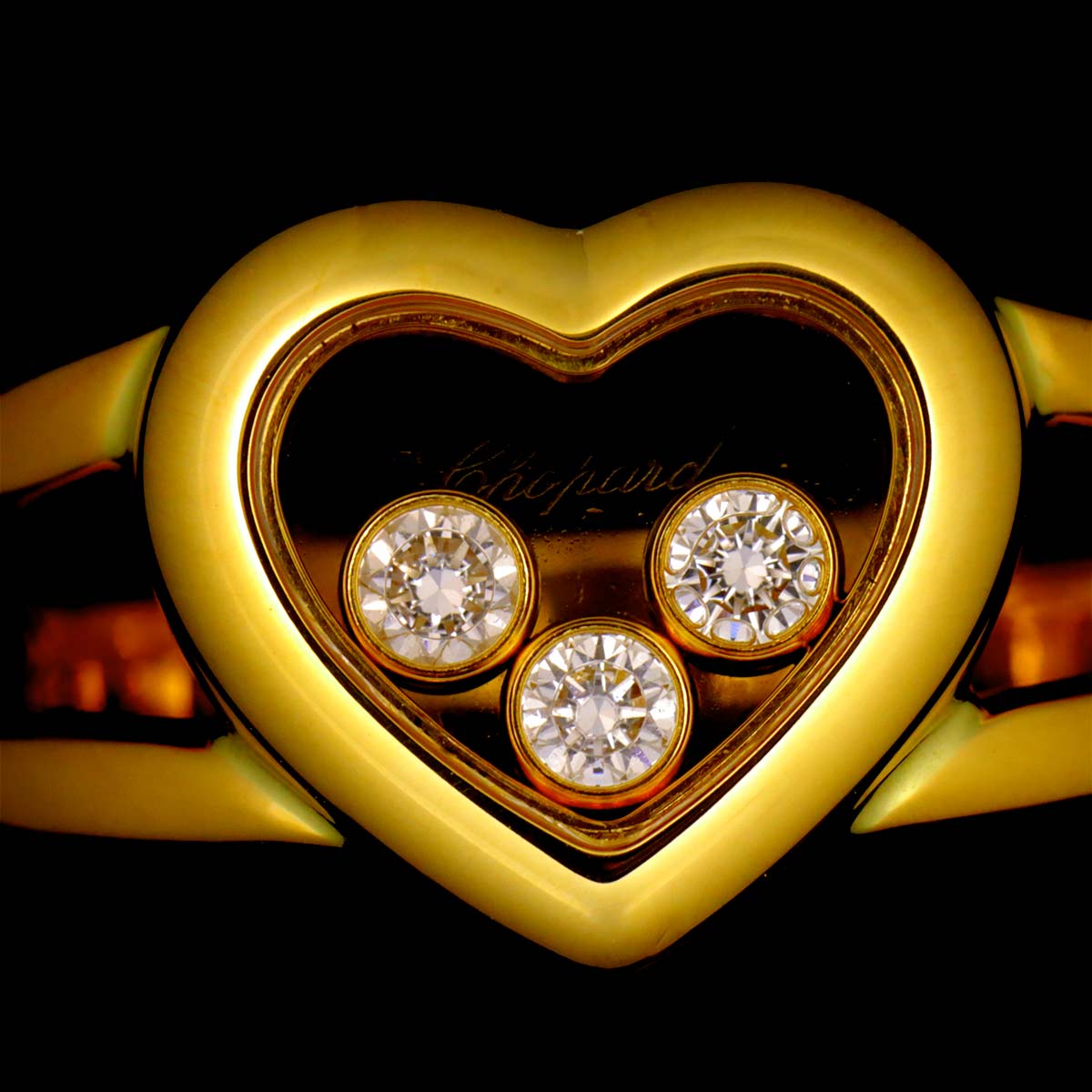 Happy Diamond Heart Ring 18K YG 750 Size4.75-5(US)