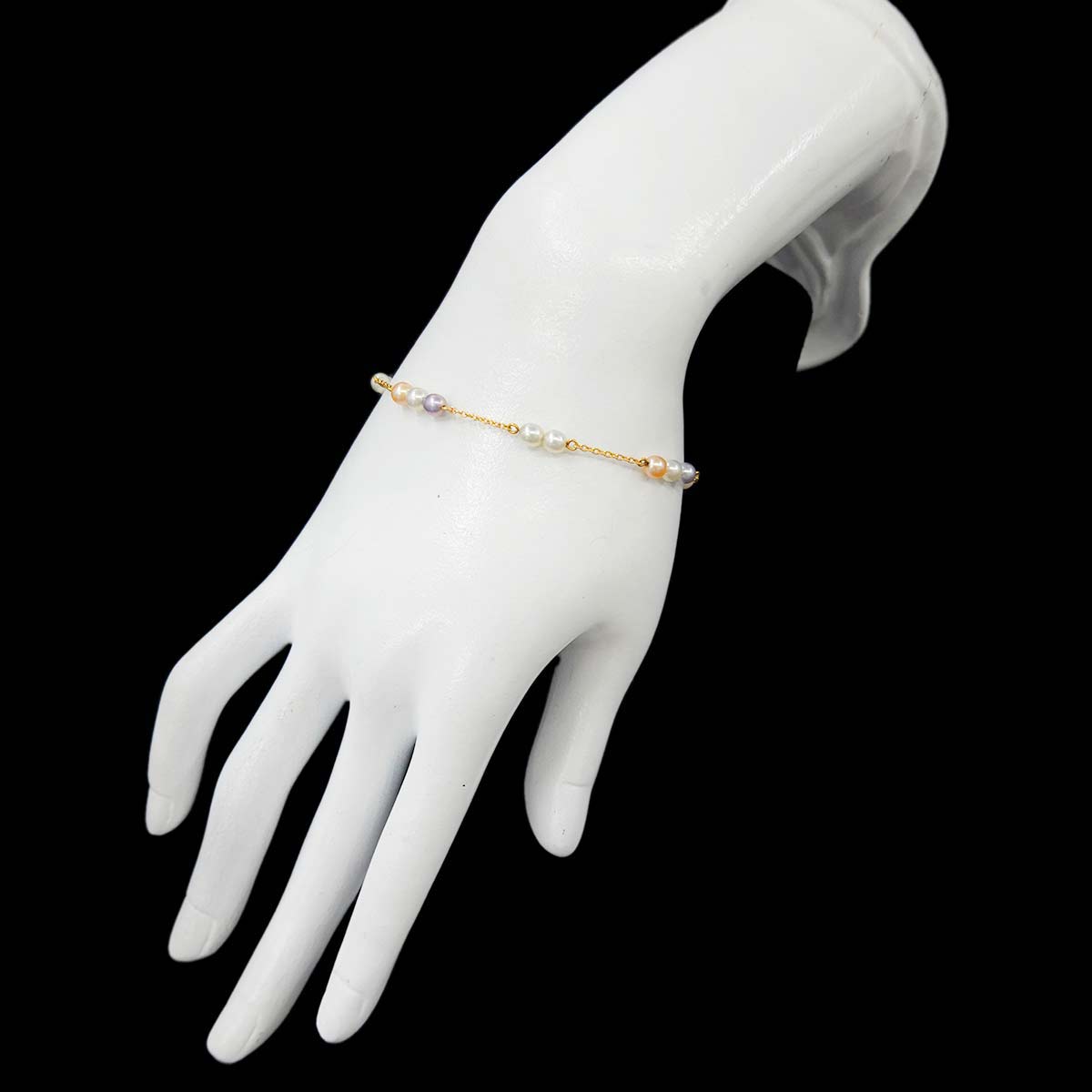 Freshwater cultured pearl 4.3-3.8mm Bracelet 18K YG 750