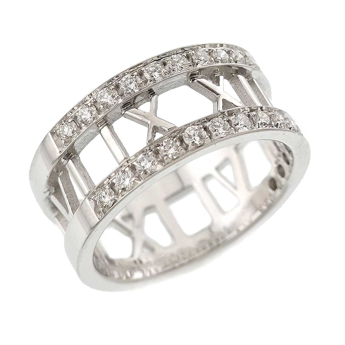 Atlas Diamond Ring 18K White Gold 750 size7.5-7.75(US)