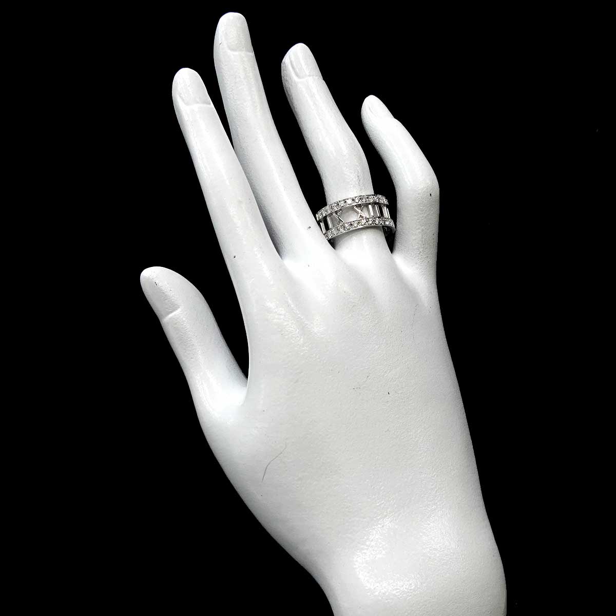 Atlas Diamond Ring 18K White Gold 750 size7.5-7.75(US)