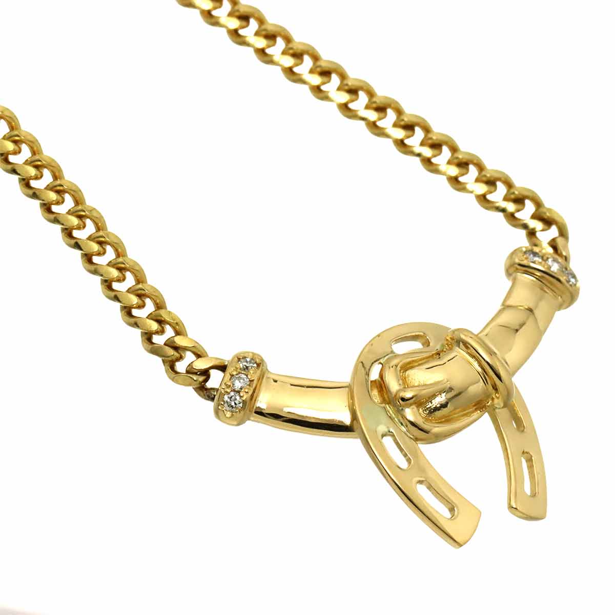 Diamond 0.03ct Necklace K18 Yellow Gold 750