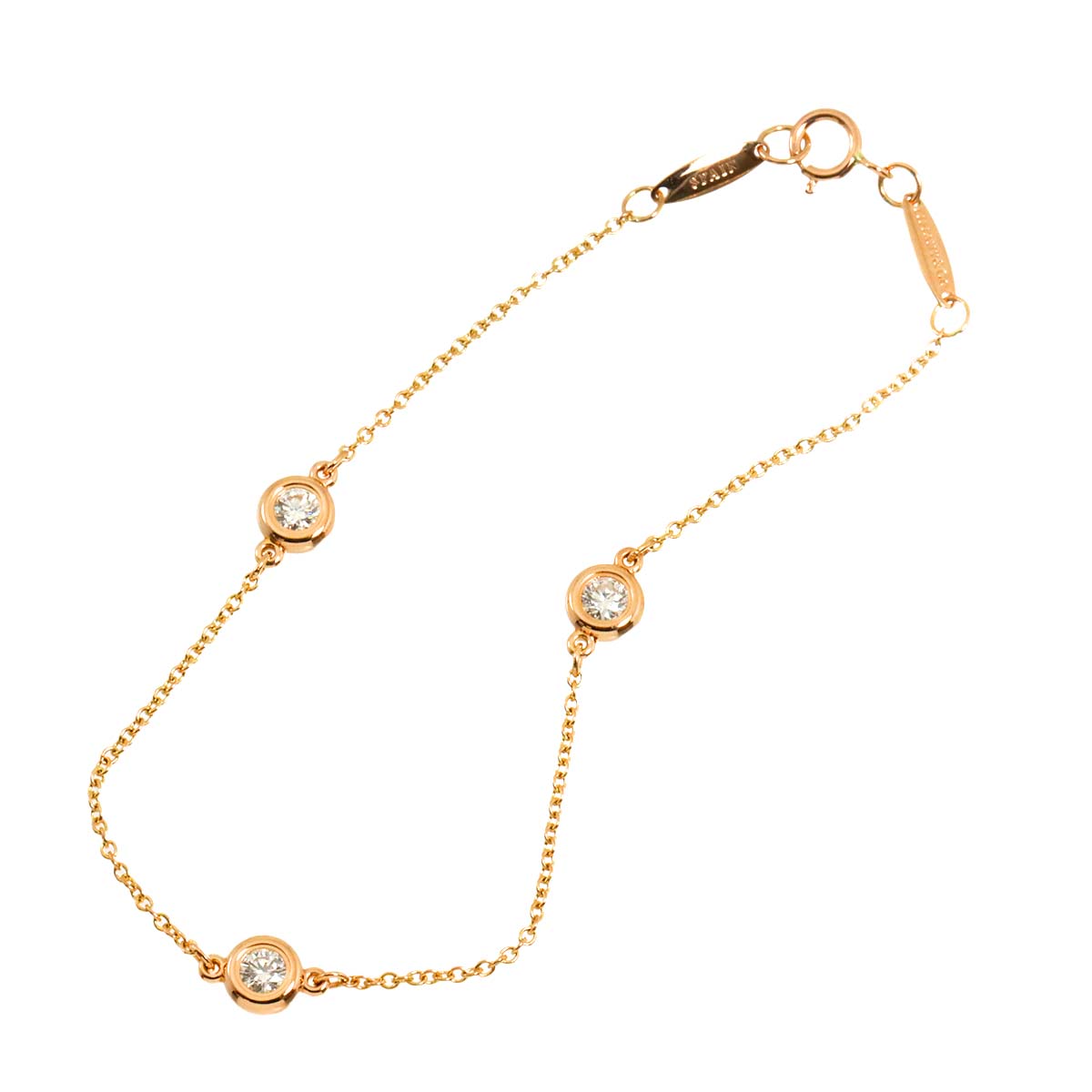 By The Yard Diamond 3P Bracelet 18K PG 750