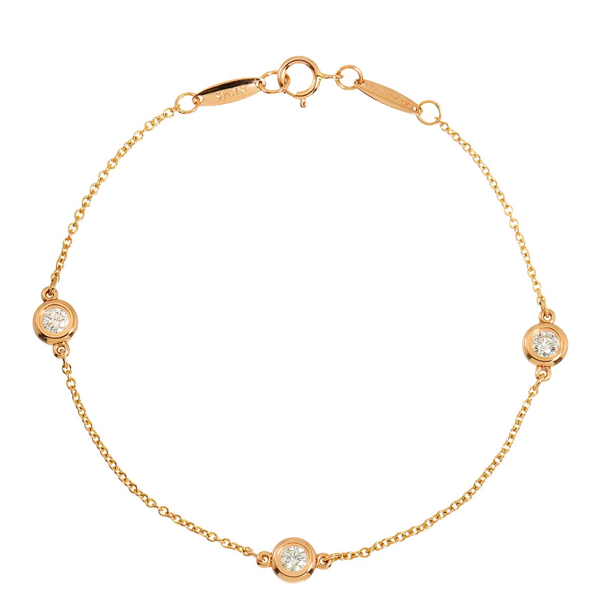 By The Yard Diamond 3P Bracelet 18K PG 750