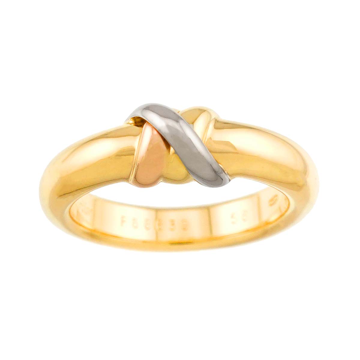 Thread Trinity Ring 18K YG WG PG 750 Size56 7.25-7.5(US)