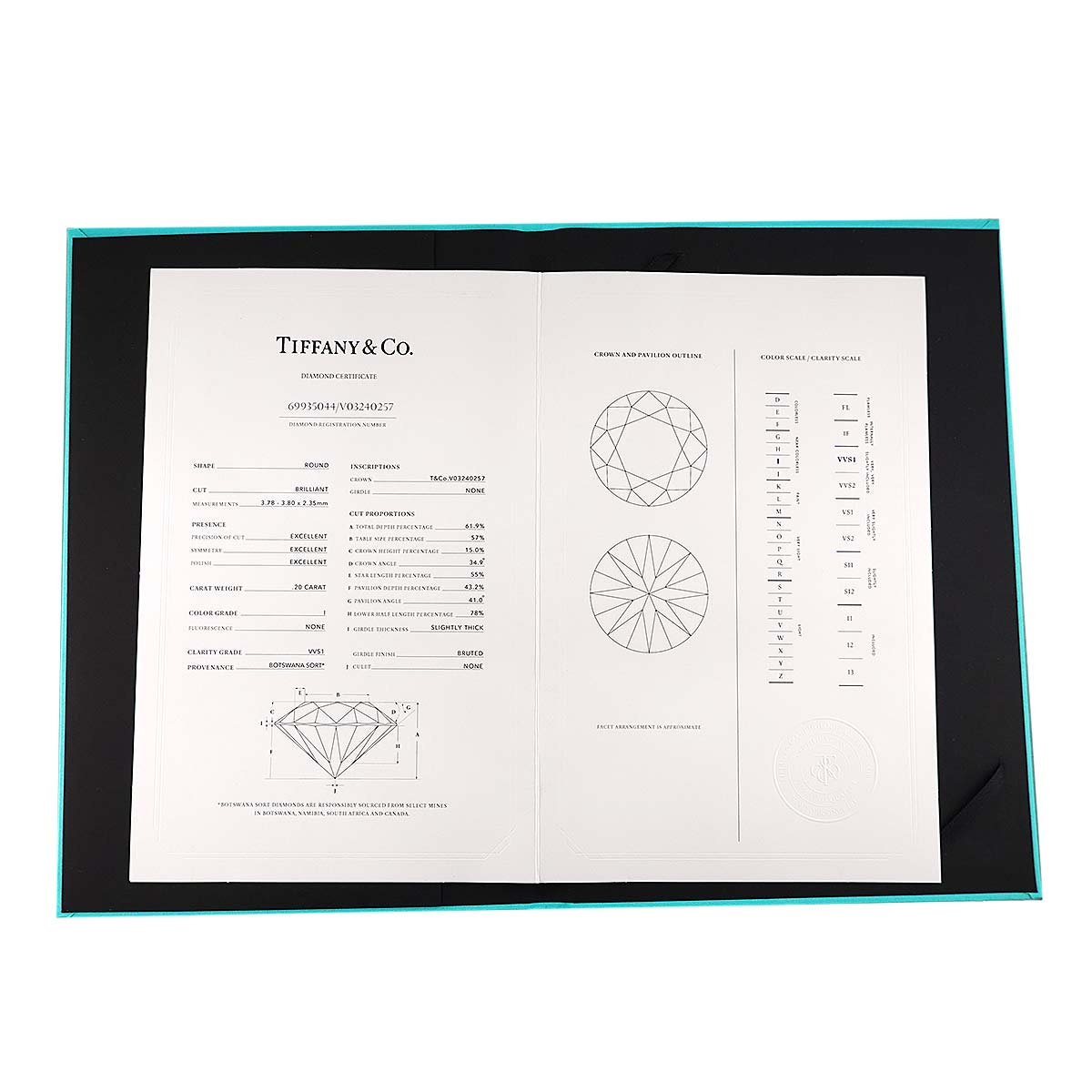 Diamond 0.20ct I/VVS1/3EX Ring Pt Platinum Size4(US)