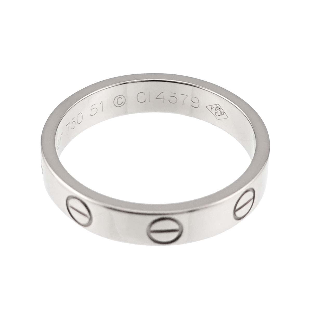 Mini Love Ring 18K White Gold 750 size51 5.5-5.75(US)