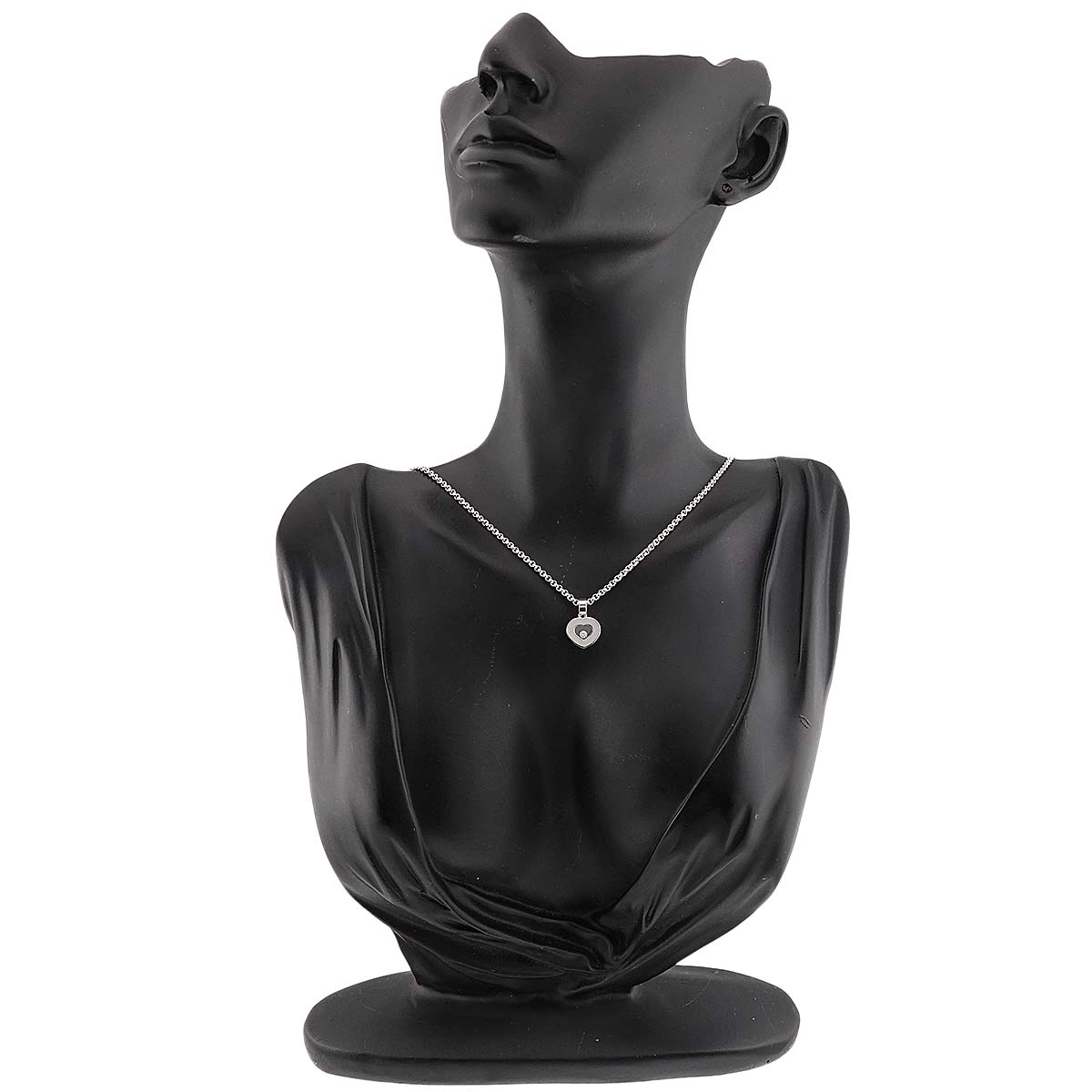 Happy Diamond Heart Necklace 18K White Gold 750